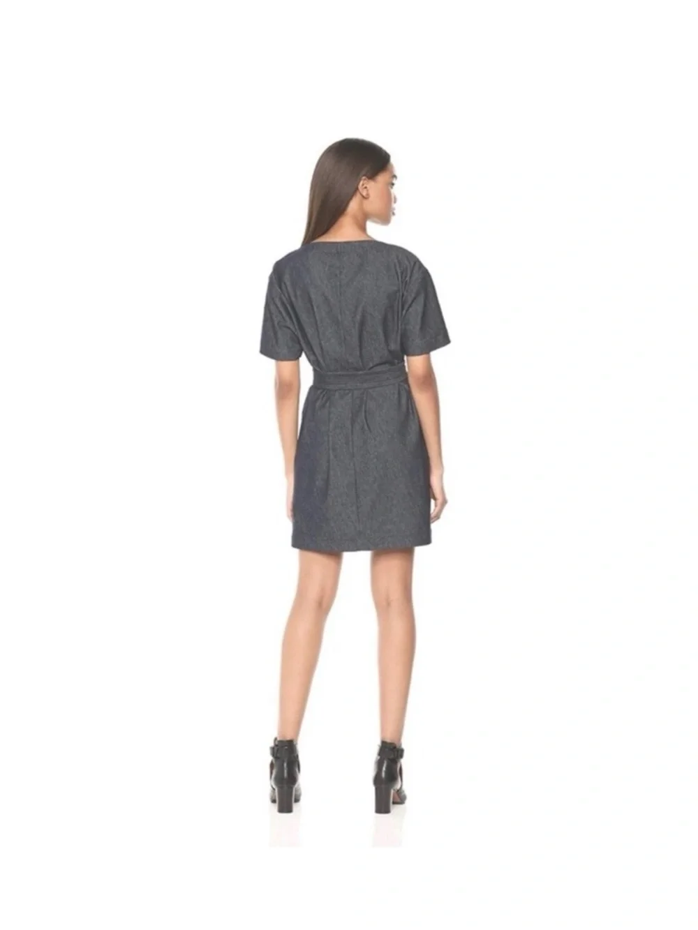 Theory Belted Shift Dress Navy Classic Jean Size 12 NWT - Picture 2 of 15